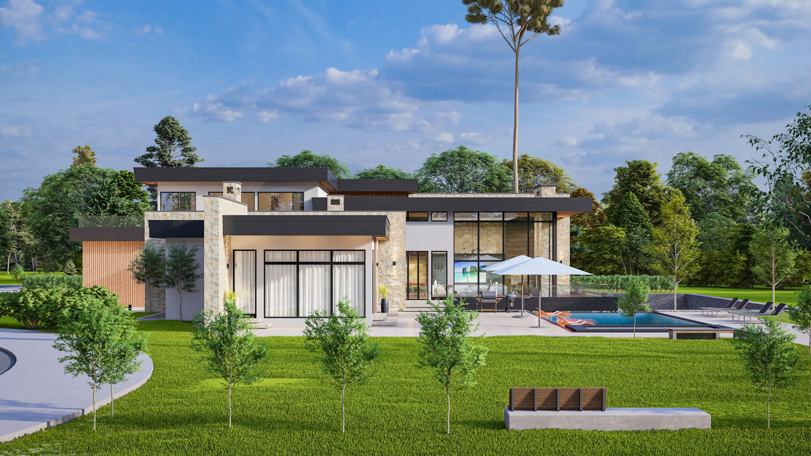 Render arquitectónico de alta calidad generado con Archicad BIM